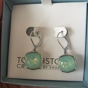 Sea glass opal earrings